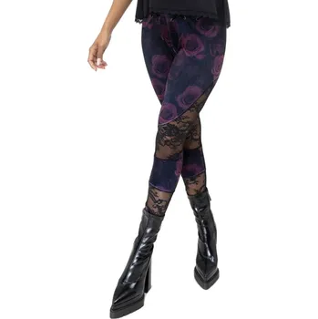 Dámské kalhoty kalhoty dámské (legíny) KILLSTAR - Twilight Rose - Black/Pink - XS