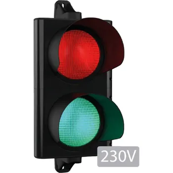 Pohon brány Dvoukomorový semafor, červená / zelená, LED, 230V, polykarbonát, IP66