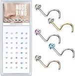 N0000-20 Sada 40ti piercingů do nosu, 3mm zirkon