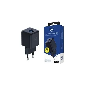 3mk síťová nabíječka Hyper GaN Charger 20W, černá 5903108640091 - originální
