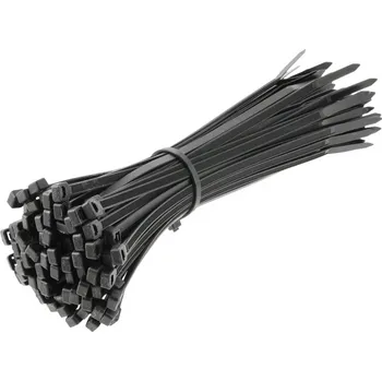 Stahovací páska Nylonové stahovací pásky 4,8 x 200 mm, 100 ks, černé HÖGERT (HT2C710)