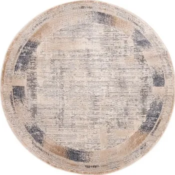 Koberec Kobercový ráj Moderní kulatý koberec abstraktní Pula Ripple béžový Rozměr: průměr 133 cm