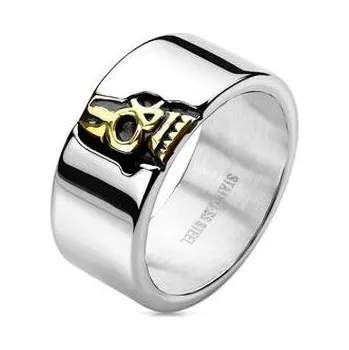 Prsten OPR1873-67 Pánský ocelový prsten s lebkou