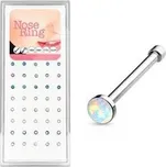 N0000-27 Sada 40ti piercingů do nosu, 2,5mm opál, tl. 0,8 mm