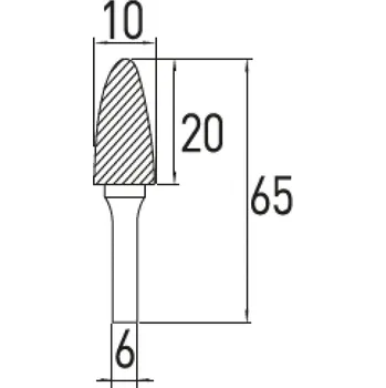 Fréza Fréza stopková špičatá G, 10×20 mm HÖGERT (HT6D595)