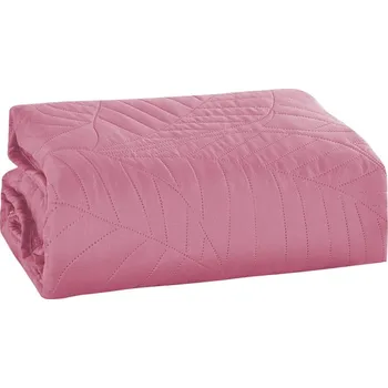 Přehoz na lůžko Textilomanie Leaves přehoz na postel růžový 220 x 240 cm