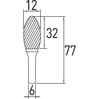 Fréza Stopková plamínková fréza H, 12x32 HÖGERT (HT6D598)