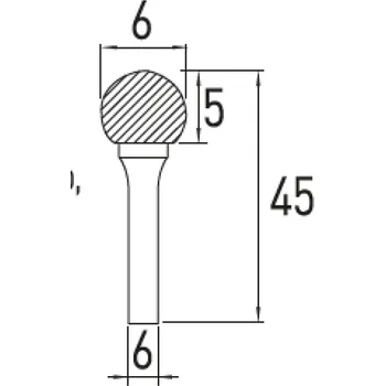 Fréza Stopková kulová fréza D, 6x5 HÖGERT (HT6D588)