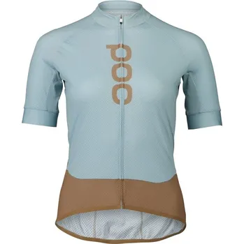 cyklistický dres Dámský cyklo dres POC W's Essential Road Logo Jersey Mineral Blue / Jasper Brown Velikost: XS