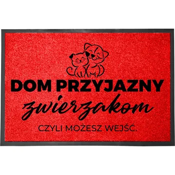 Rohožka ČERVENÁ VSTUPNÍ ROHOŽKA 40X60 CM - STYLOVÁ DEKORACE S VTIPNÝM POTISKEM