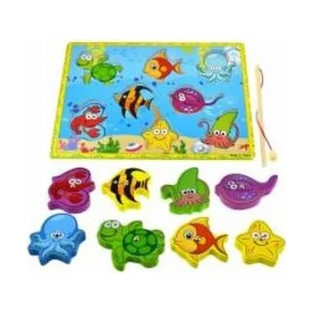 Dětské zboží Drewniane puzzle magnetyczne z wędką i rybkami
