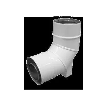 Kouřovod Alkotest 60/100 TURBO(NV) DVOJSTĚNNÉ KOLENO BÍLÉ 90 SE STOJANEM// RSK.SX-TDNV60/100K90PB