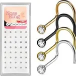 N0000-42 Sada 40ti piercingů do nosu, 2,5mm kámen, tl. 0,8 mm