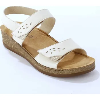 Dámské sandále Kožené sandály na suchý zip krémová 40