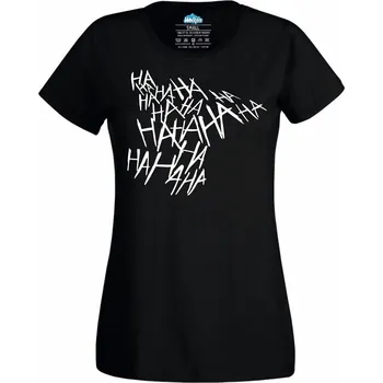 Dámské tričko Dámské tričko Hlasitý Smích Jokera (Velikost: 3XL, Barva: Černá)