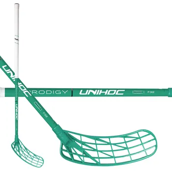 Florbalová hůl Unihoc Unilite Prodigy FL 32 Turquoise vel. 92cm (= 102cm) levá kulatá (levá ruka dole)