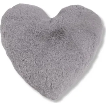 Polštář TEXFACE Polštář srdce chlup, 40x30 cm, světle šedá