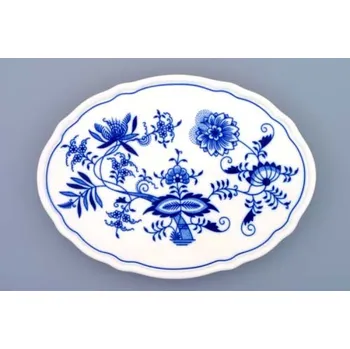 Cibulák Podnos oválnvý na nožkách 24,5cm 490g Originál Český porcelán Dubí