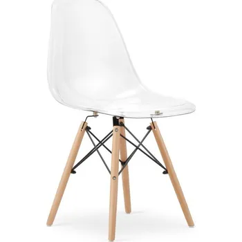 Jídelní židle Jídelní židle OSAKA průhledná (hnědé nohy)