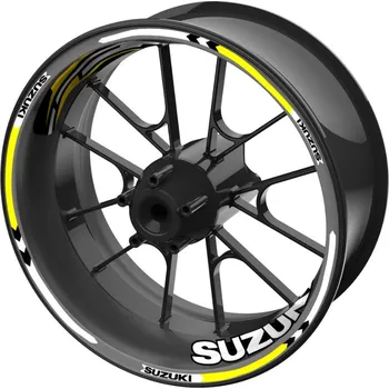Polep vozidla sada barevných proužků EASY na kola Suzuki žlutá