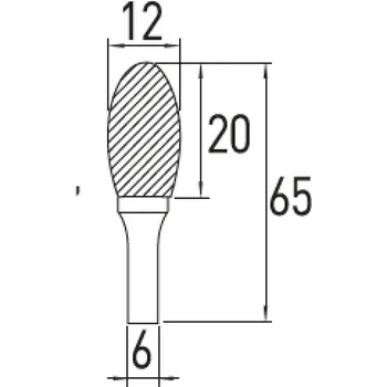Fréza Oválná stopková fréza E, 12x20 HÖGERT (HT6D592)