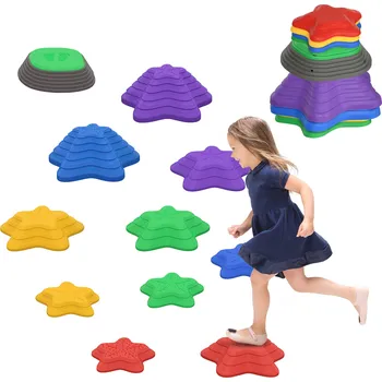 Dřevěná hračka ZONEKIZ Říční kameny ZONEKIZ, balanční hra s kameny pro děti, neklouzavé, do 80 kg | Aosom.de