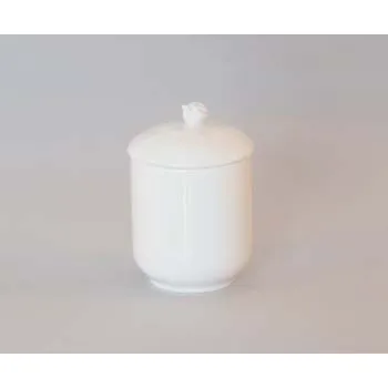Sada nádobí Hořčičník s víčkem bez výřezu 0,10l 140g bílé Rokoko Český porcelán Dubí