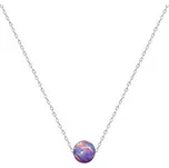 NBP61-OP38 Ocelový náhrdelník s opálem - kulička 6 mm