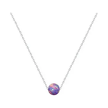 Náhrdelník NBP61-OP38 Ocelový náhrdelník s opálem - kulička 6 mm