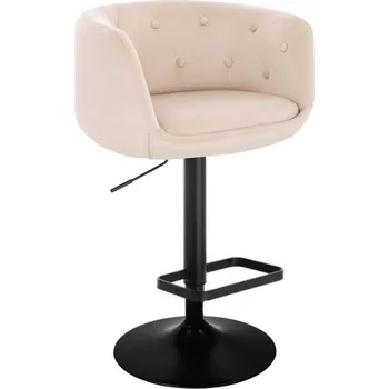 Barová židle LuxuryForm DESIGN Barová židle MONTANA VELUR na černém talíři - krémová