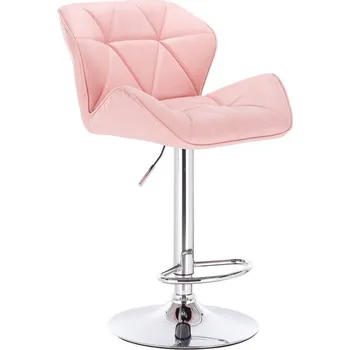 Barová židle LuxuryForm DESIGN Barová židle MILANO na stříbrném talíři - růžová