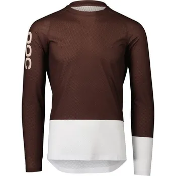 cyklistický dres Cyklo dres POC MTB Pure LS Jersey Axinite Brown / Hydrogen White Velikost: M