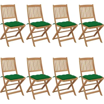 OMAXI Skládací zahradní židle s poduškami 8 ks masivní akácie 460238