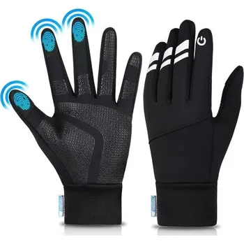 Chránič rukou Zimní rukavice Amstory Teplé dotykové zimní rukavice pro muže a ženy černé, cyklistické rukavice