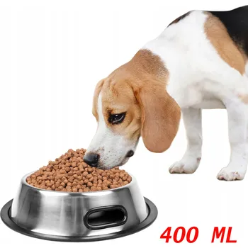 Miska pro psa Jedna kovová miska Nunbell stříbrná 0,4 l
