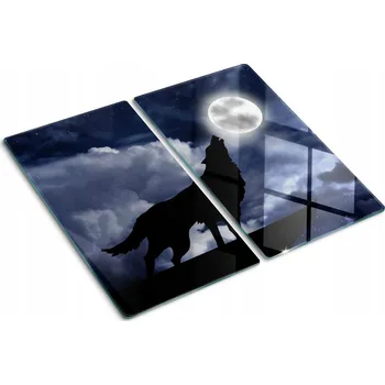 Obraz Dekorativní skleněné desky na pizzu Vlk Dnes úplněk 2x30x52 cm