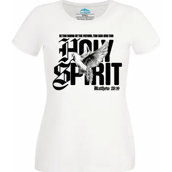 Dámské tričko Ve jménu Otce, Syna i Ducha Svatého (Velikost: 4XL, Barva: Bílá)