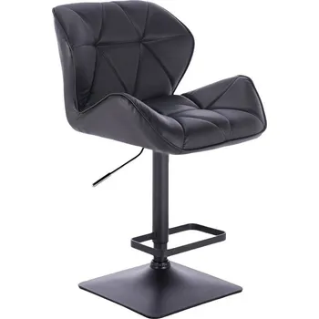 Barová židle LuxuryForm DESIGN Barová židle MILANO na černé hranaté podstavě - černá