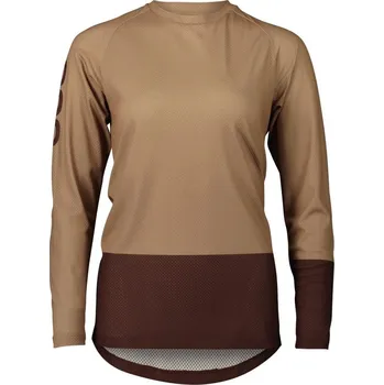 cyklistický dres Dámský cyklo dres POC W's MTB Pure LS Jersey Jasper Brown / Axinite Brown Velikost: XS