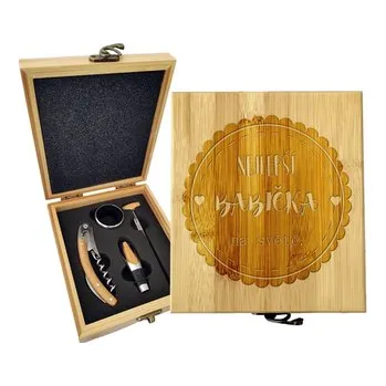 Víno Dárková sada na víno Nejlepší babička: 147×168×49 mm (cs, Sablio)