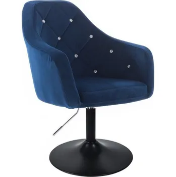 LuxuryForm DESIGN Křeslo ROMA VELUR na černém talíři - modré