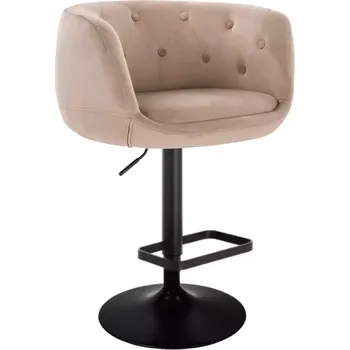 Barová židle LuxuryForm DESIGN Barová židle MONTANA VELUR na černém talíři - latte