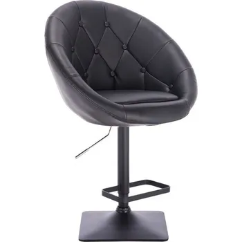 Barová židle LuxuryForm DESIGN Barová židle VERA na černé hranaté podstavě - černá