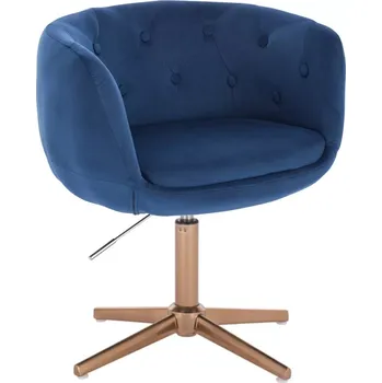 LuxuryForm DESIGN Křeslo MONTANA VELUR na zlatém kříži - modré