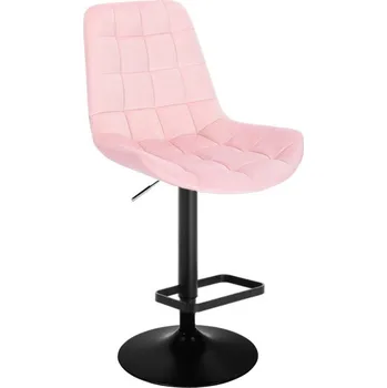 Barová židle LuxuryForm DESIGN Barová židle PARIS VELUR na černém talíři - světle růžová