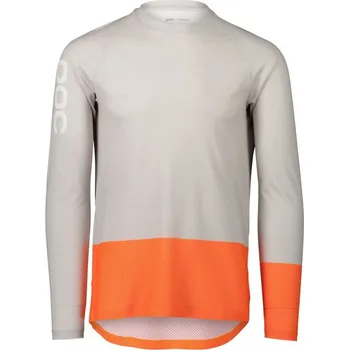 cyklistický dres Cyklo dres POC MTB Pure LS Jersey Granite Grey / Zink Orange Velikost: XL