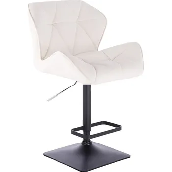 Barová židle LuxuryForm DESIGN Barová židle MILANO na černé hranaté podstavě - bílá