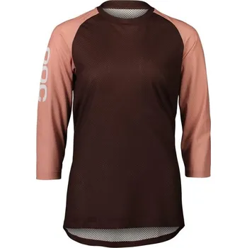 Cyklistické oblečení Dámské cyklo dres POC W's MTB Pure 3/4 Jersey - Axinite Brown/Rock Salt Velikost: M