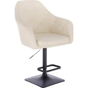 Barová židle LuxuryForm DESIGN Barová židle ANDORA na černé hranaté podstavě - krémová