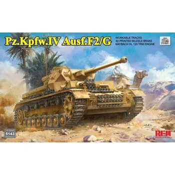 Plastikový model Ryefield model 1/35 Pz.Kpfw.IV Ausf.F2/G w/workable tracks